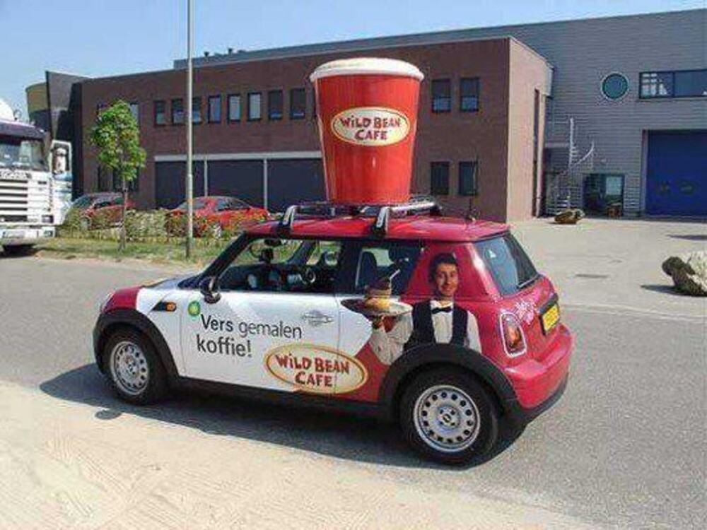 foto Wild Bean Café Kop Koffie Op Auto