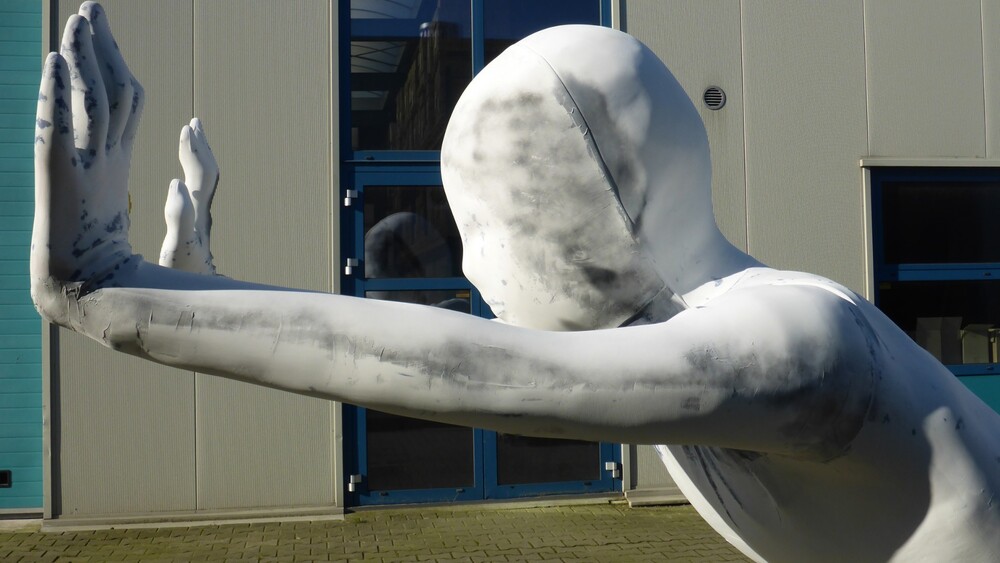 Large polyester statue by designer Florentijn Hofman. Produced for NEMO museum in Amsterdam.