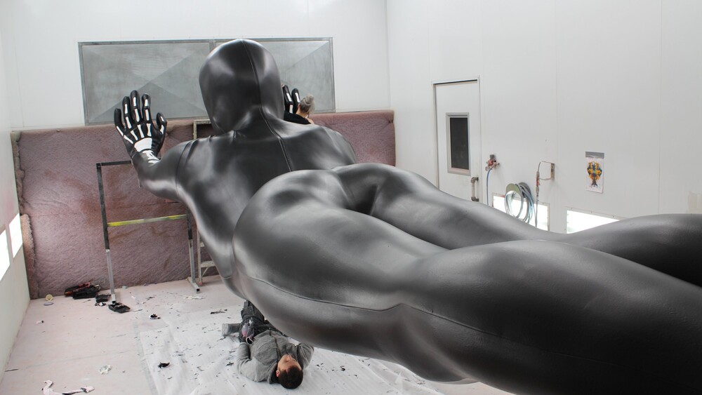 Large polyester statue by designer Florentijn Hofman. Produced for NEMO museum in Amsterdam.