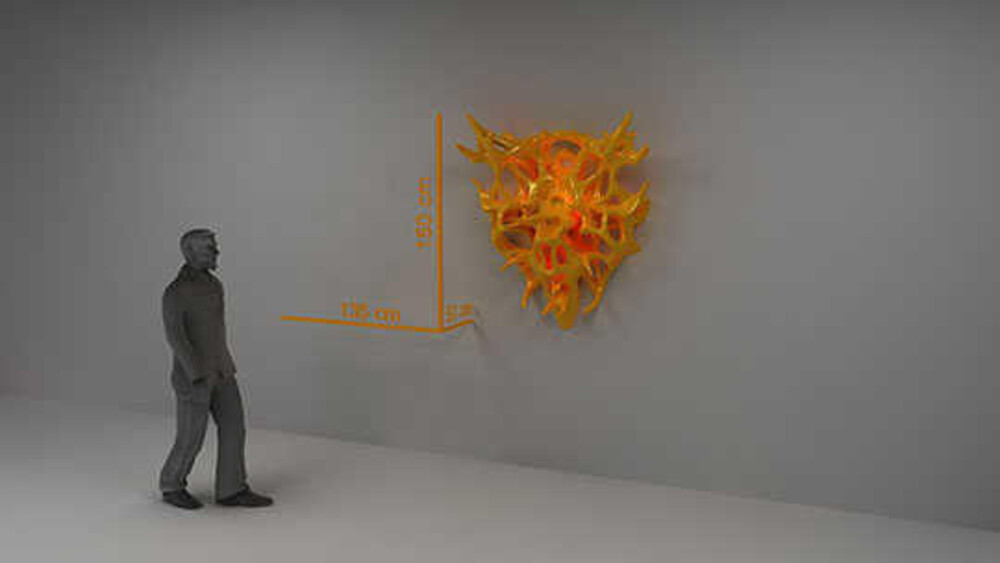 Kunstwerk - Het kunst beeld IERTU werd voor kunstenaar Nick Ervinck gemaakt door Blowups.