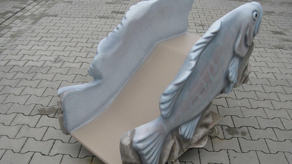 Zwembad Objecten - Blowups maakte voor Resort Walensee een waterspeeltoestel in de vorm van vis.