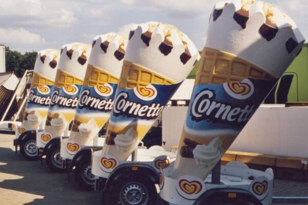 Promotionele reclameobjecten voor Cornetto