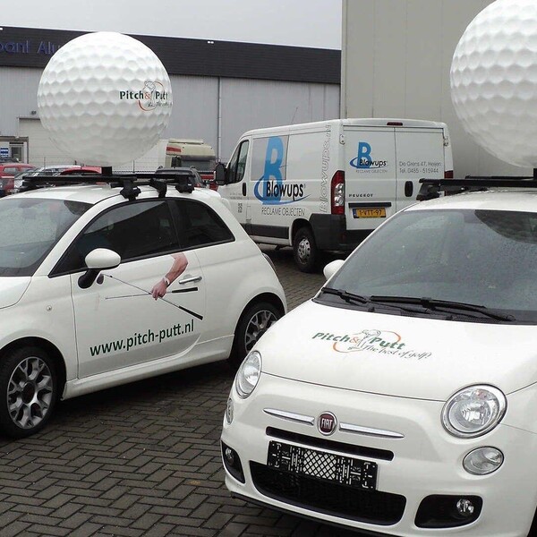 Car advertising golf ball