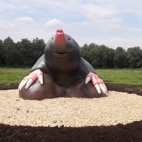 Reuze mol speelobject in het Loetbos