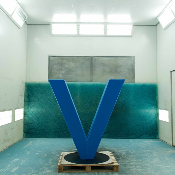 Giant 3D letter V