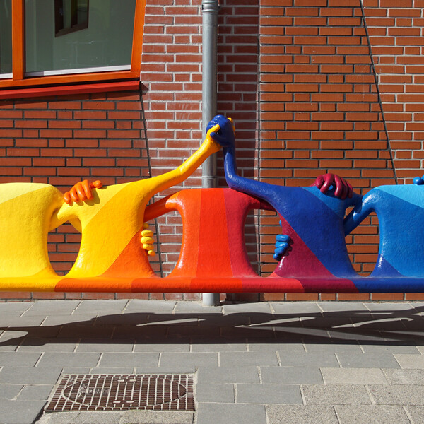 Friendship bench at elementary school